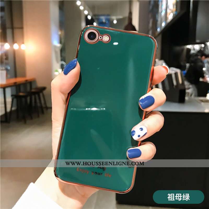 Coque iPhone 8 Silicone Personnalité Simple Placage Étui Tendance Incassable Rose