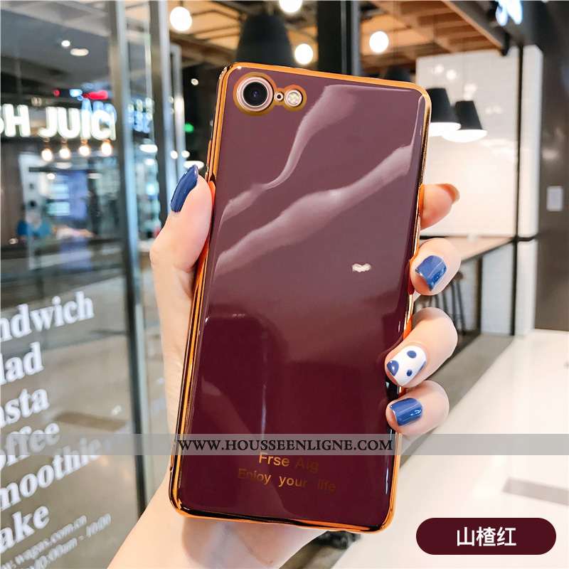 Coque iPhone 8 Silicone Personnalité Simple Placage Étui Tendance Incassable Rose