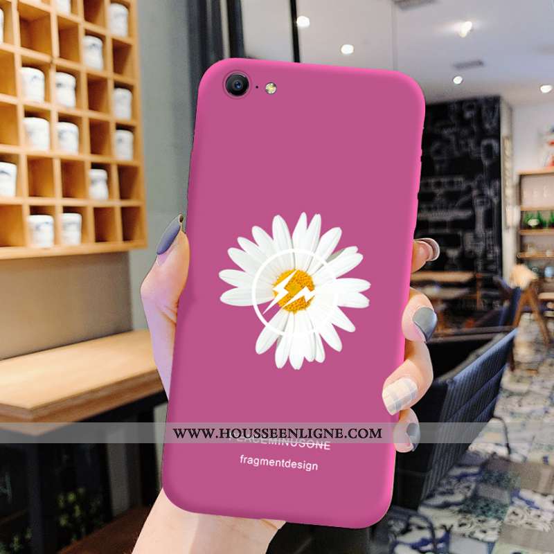 Coque iPhone 8 Silicone Protection Rouge Fluide Doux Téléphone Portable Dragon Rose