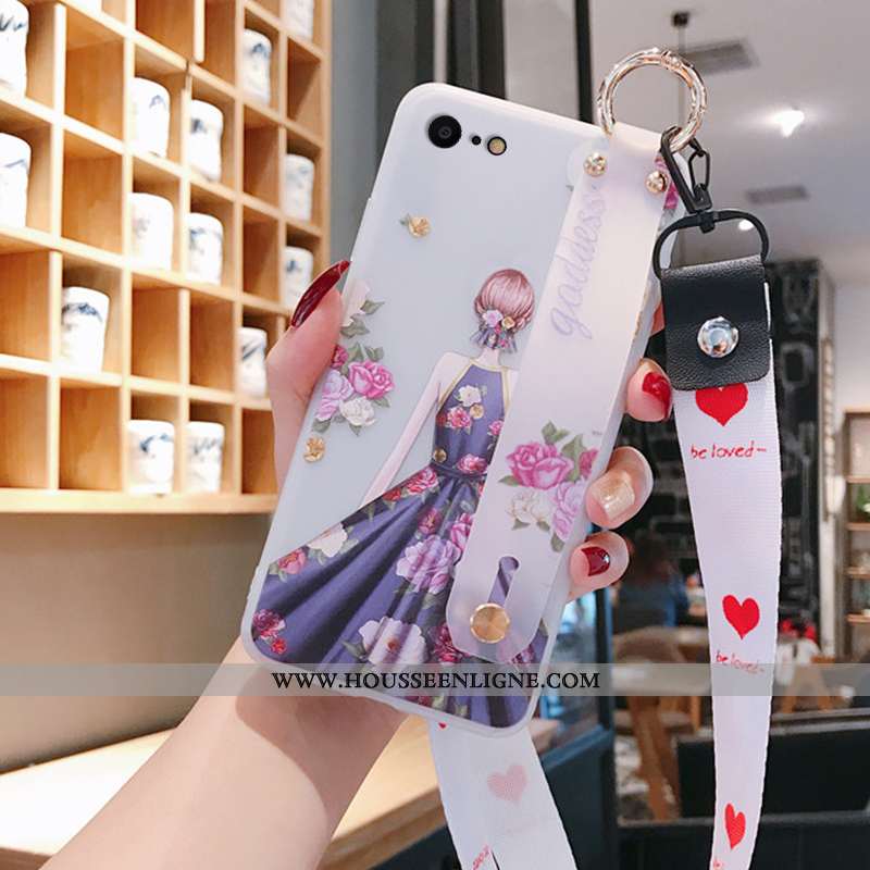 Coque iPhone 8 Tendance Légère Téléphone Portable Protection Net Rouge Étui Violet
