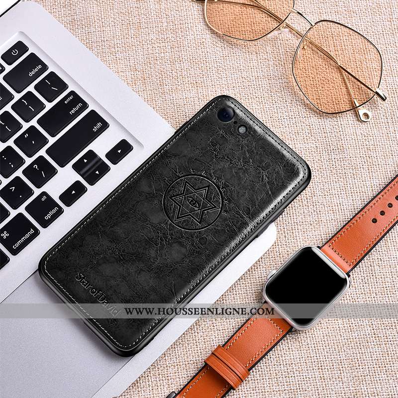 Coque iPhone 8 Ultra Tendance Cuir Vert Protection Étui Fluide Doux Verte