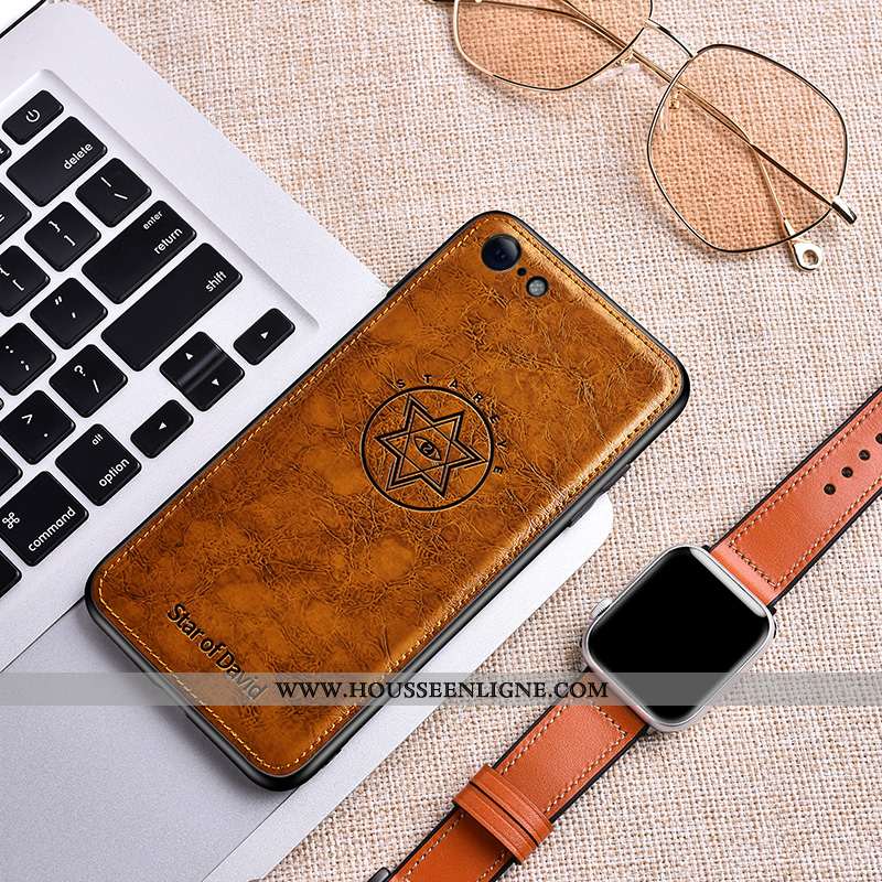 Coque iPhone 8 Ultra Tendance Cuir Vert Protection Étui Fluide Doux Verte