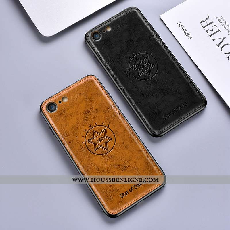 Coque iPhone 8 Ultra Tendance Cuir Vert Protection Étui Fluide Doux Verte
