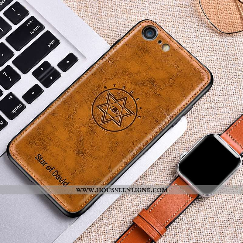Coque iPhone 8 Ultra Tendance Cuir Vert Protection Étui Fluide Doux Verte