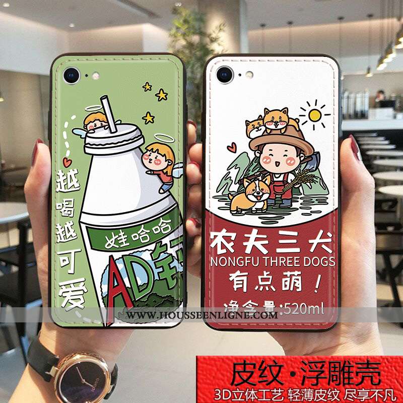 Coque iPhone Se (nouveau) Créatif Gaufrage Nouveau Incassable Cuir Bleu Tout Compris