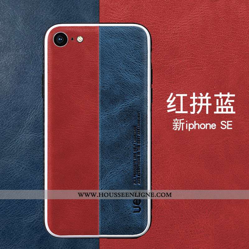 Coque iPhone Se (nouveau) Cuir Fluide Doux Silicone Nouveau Bleu Incassable