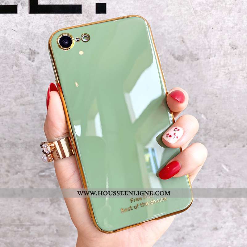 Coque iPhone Se (nouveau) Fluide Doux Silicone Vert Tendance Net Rouge Charmant Verte