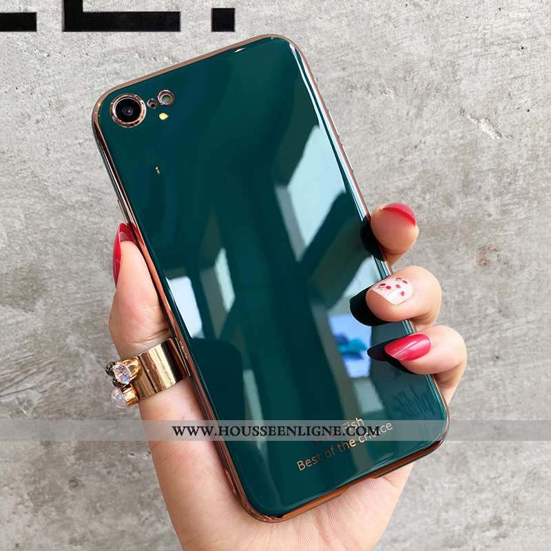Coque iPhone Se (nouveau) Fluide Doux Silicone Vert Tendance Net Rouge Charmant Verte