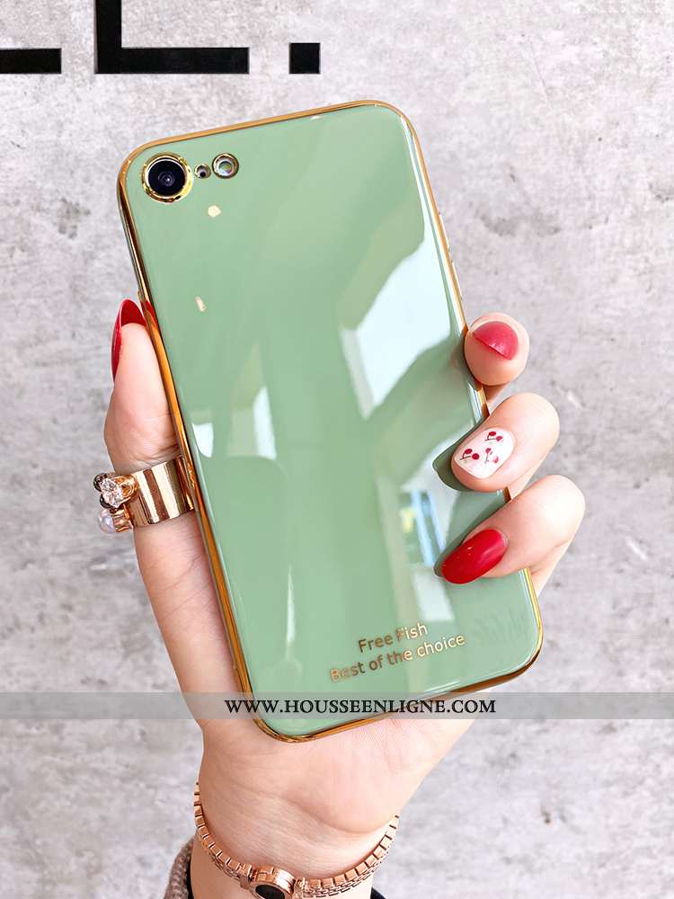 Coque iPhone Se (nouveau) Fluide Doux Silicone Vert Tendance Net Rouge Charmant Verte