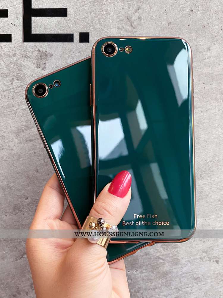 Coque iPhone Se (nouveau) Fluide Doux Silicone Vert Tendance Net Rouge Charmant Verte