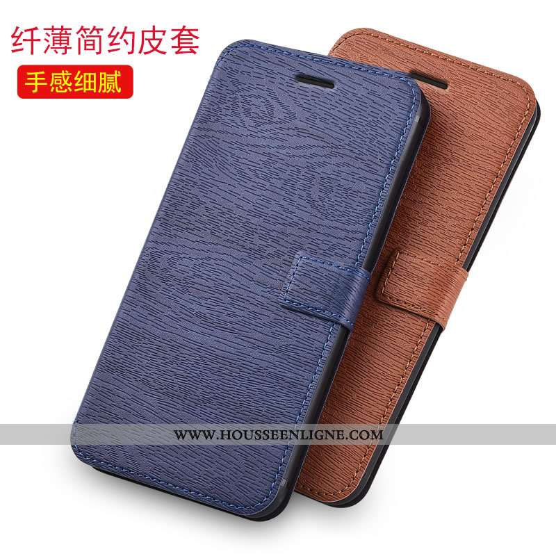 Coque iPhone Se (nouveau) Protection Cuir Incassable Housse Bleu Fluide Doux