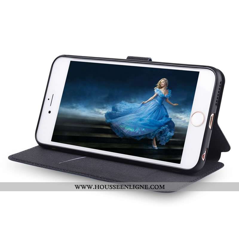 Coque iPhone Se (nouveau) Protection Cuir Incassable Housse Bleu Fluide Doux