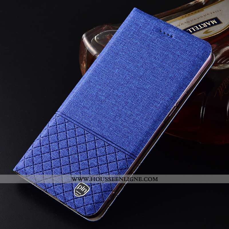 Coque iPhone Se (nouveau) Protection Cuir Téléphone Portable Nouveau Étui Tout Compris Lin Bleu