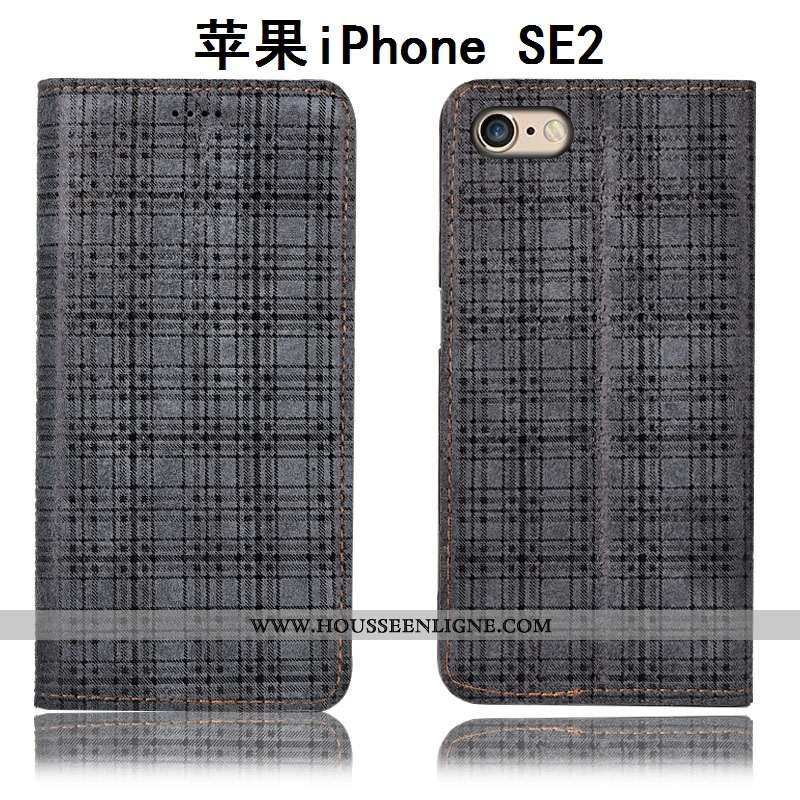 Coque iPhone Se (nouveau) Protection Cuir Véritable Étui Nouveau Téléphone Portable Tout Compris Rou