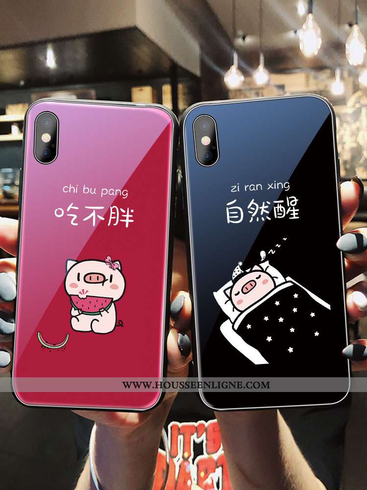 Coque iPhone X Charmant Ultra Téléphone Portable Tendance Mignonne Noir