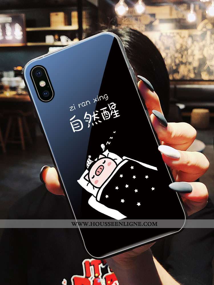 Coque iPhone X Charmant Ultra Téléphone Portable Tendance Mignonne Noir