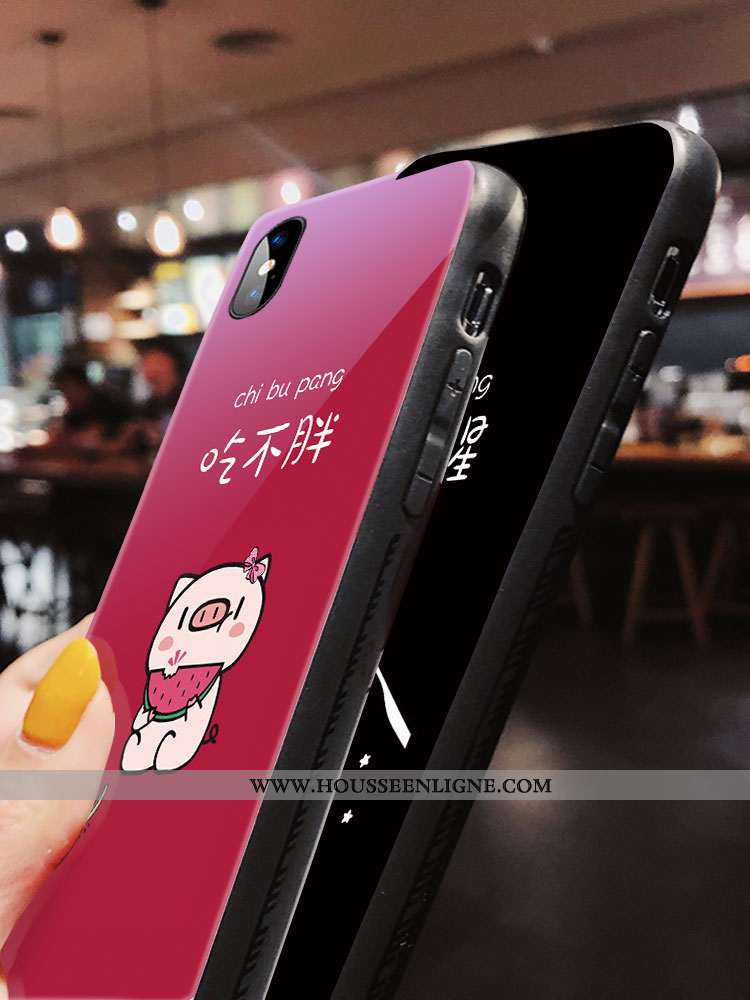 Coque iPhone X Charmant Ultra Téléphone Portable Tendance Mignonne Noir
