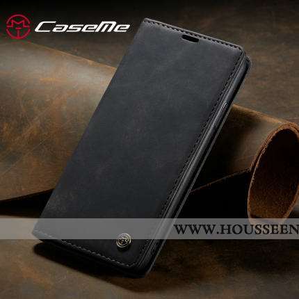 Coque iPhone X Créatif Cuir Incassable Business Téléphone Portable Noir