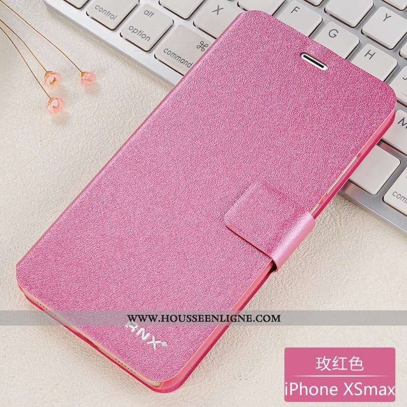 Coque iPhone X Cuir Silicone Housse Étui Difficile Rouge Incassable Rose