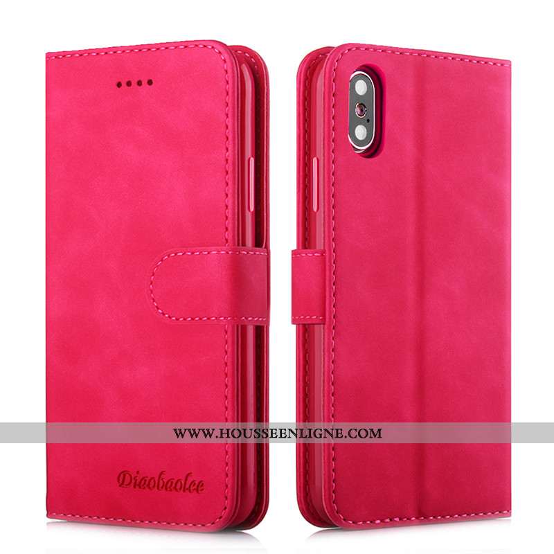Coque iPhone X Cuir Silicone Incassable Carte Tout Compris Téléphone Portable Marron