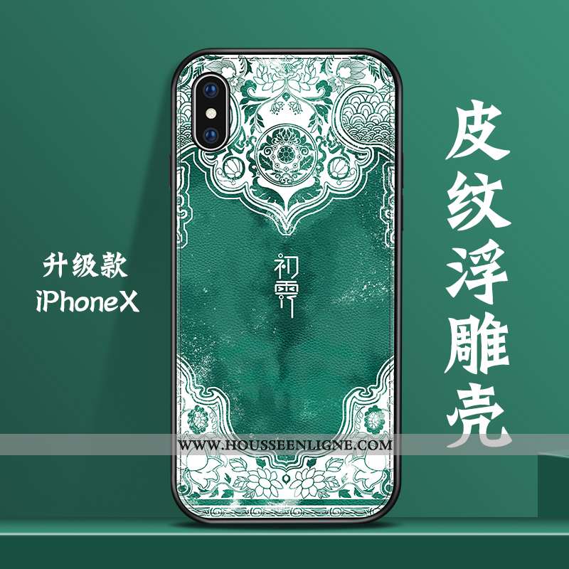Coque iPhone X Gaufrage Tendance Amoureux Tout Compris Rouge Cuir