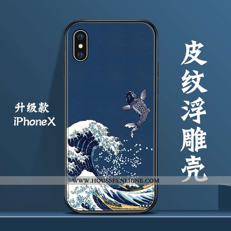Coque iPhone X Gaufrage Tendance Amoureux Tout Compris Rouge Cuir