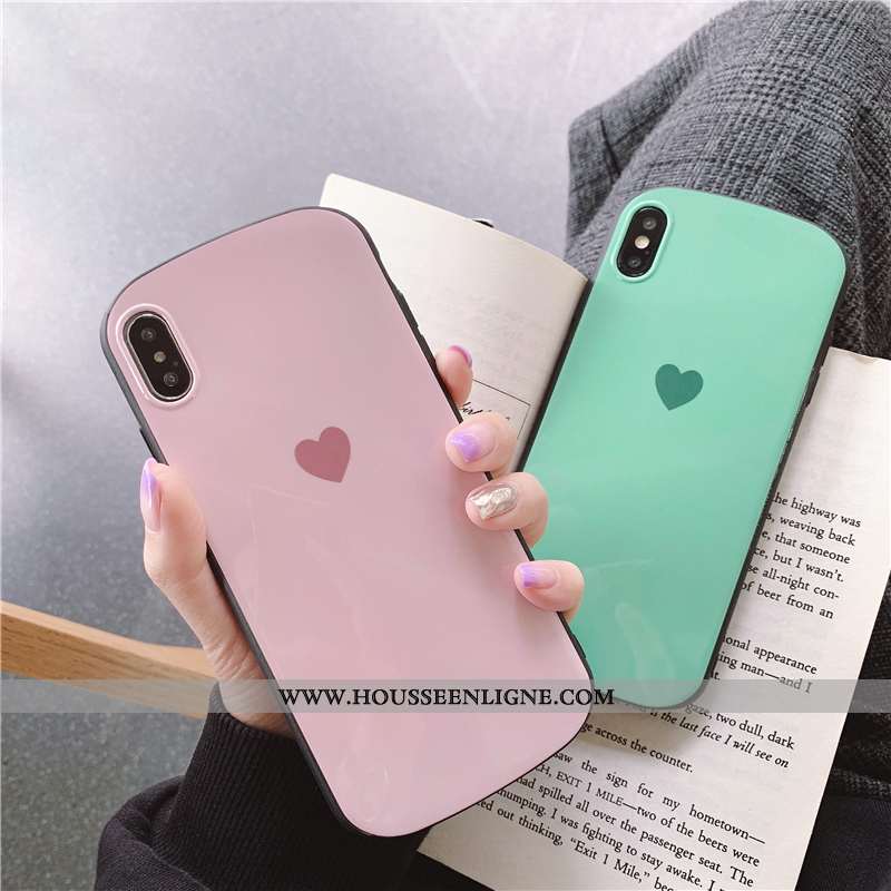 Coque iPhone X Protection Personnalité Simple Téléphone Portable Étui Amour Violet
