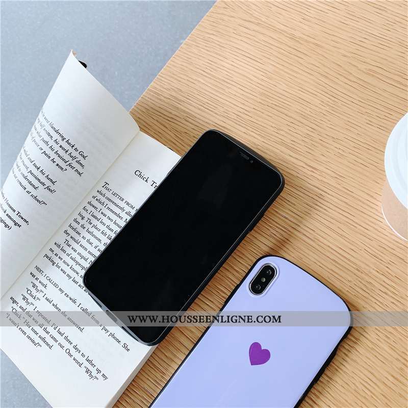 Coque iPhone X Protection Personnalité Simple Téléphone Portable Étui Amour Violet