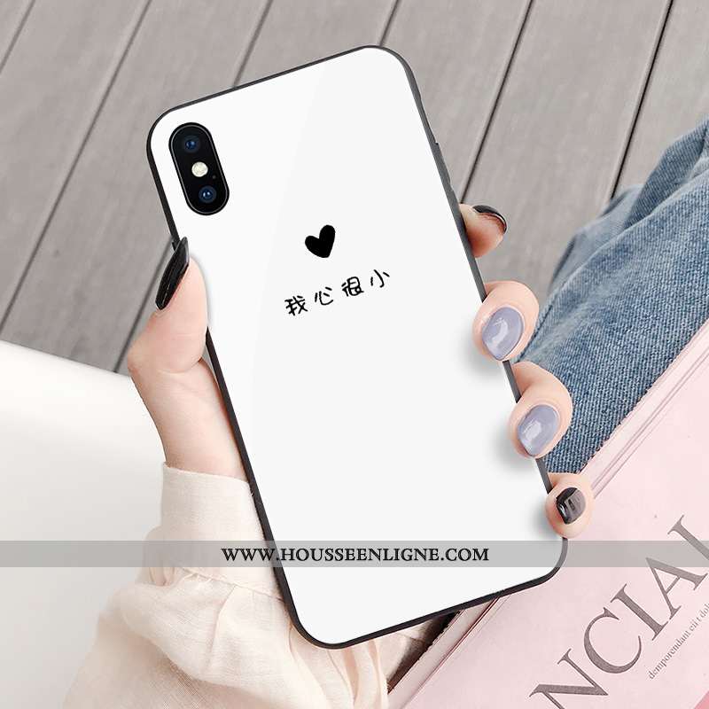 Coque iPhone X Protection Personnalité Tendance Créatif Noir Simple Amoureux