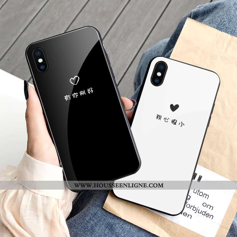 Coque iPhone X Protection Personnalité Tendance Créatif Noir Simple Amoureux