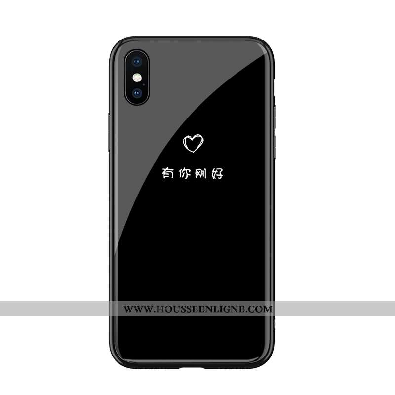 Coque iPhone X Protection Personnalité Tendance Créatif Noir Simple Amoureux