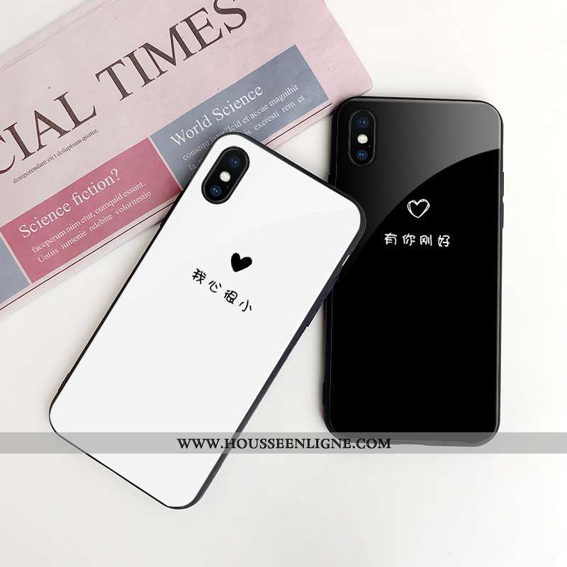 Coque iPhone X Protection Personnalité Tendance Créatif Noir Simple Amoureux