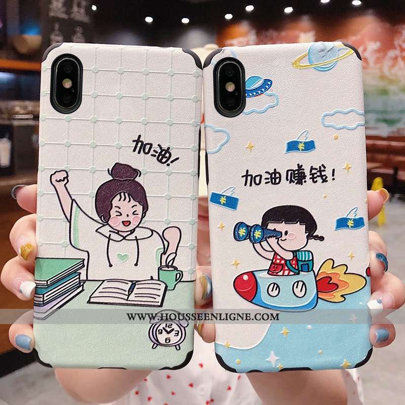 Coque iPhone X Silicone Délavé En Daim Antidérapant Fluide Doux Modèle Fleurie Étui Vert Verte