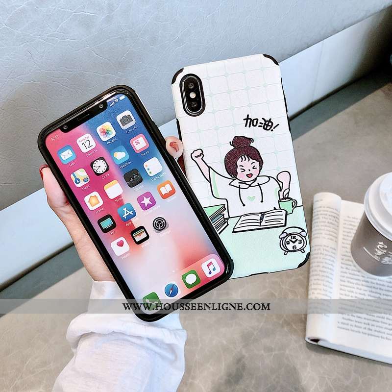Coque iPhone X Silicone Délavé En Daim Antidérapant Fluide Doux Modèle Fleurie Étui Vert Verte