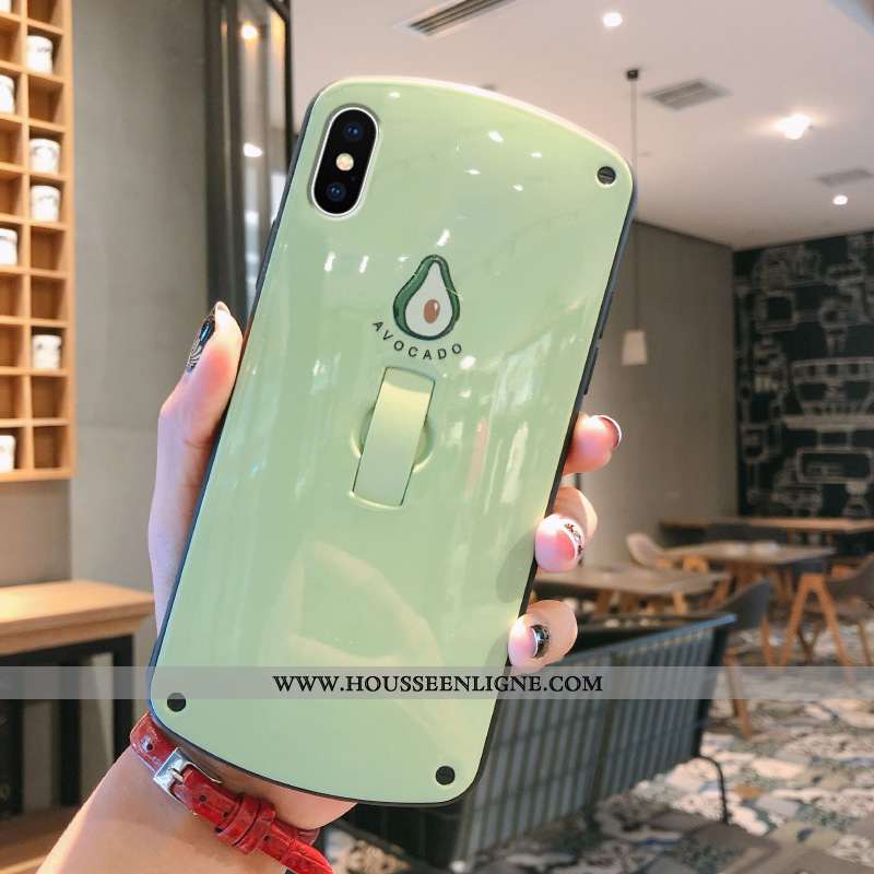 Coque iPhone X Silicone Personnalité Net Rouge Tendance Bovins Créatif Support Verte