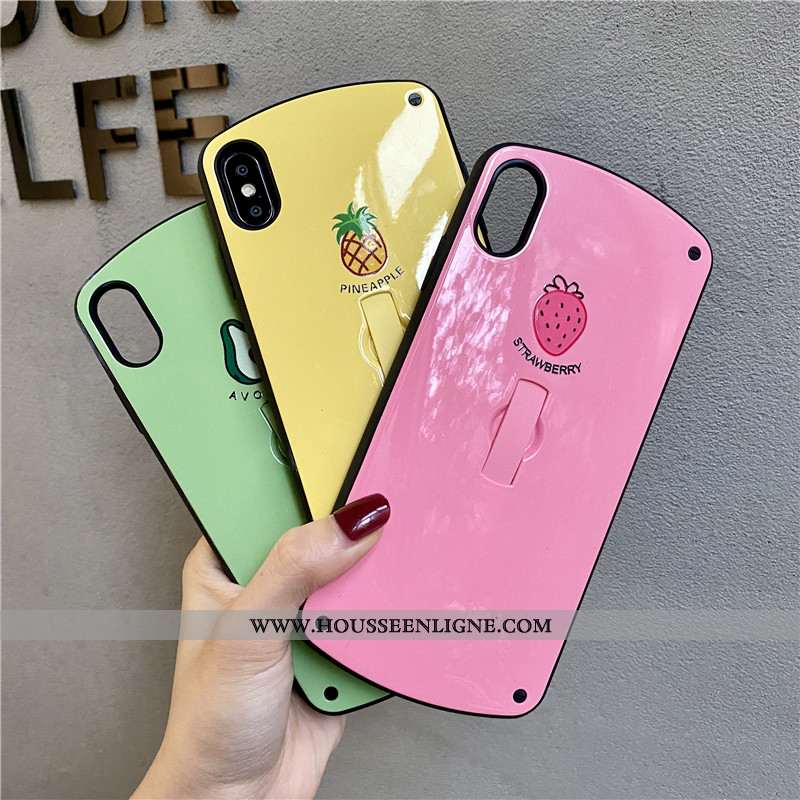 Coque iPhone X Silicone Personnalité Net Rouge Tendance Bovins Créatif Support Verte
