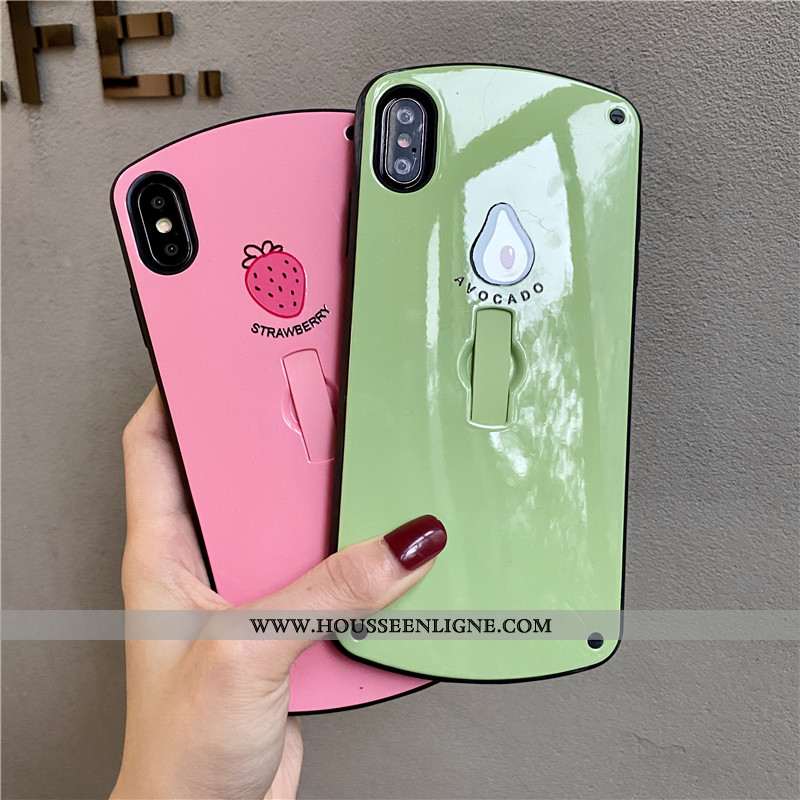 Coque iPhone X Silicone Personnalité Net Rouge Tendance Bovins Créatif Support Verte