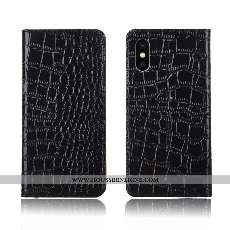 Coque iPhone X Silicone Protection Créatif Cuir Véritable Téléphone Portable Clamshell Cuir Marron