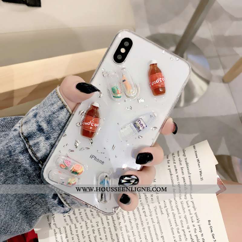 Coque iPhone X Silicone Tendance Petit Incassable Téléphone Portable Noir