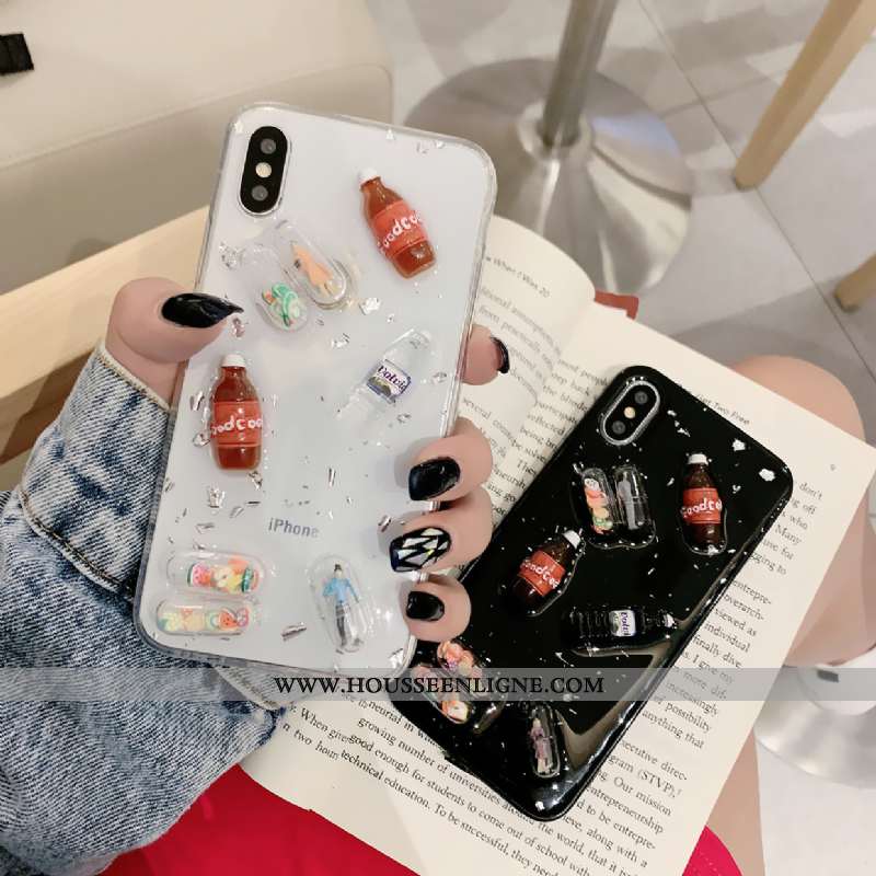 Coque iPhone X Silicone Tendance Petit Incassable Téléphone Portable Noir
