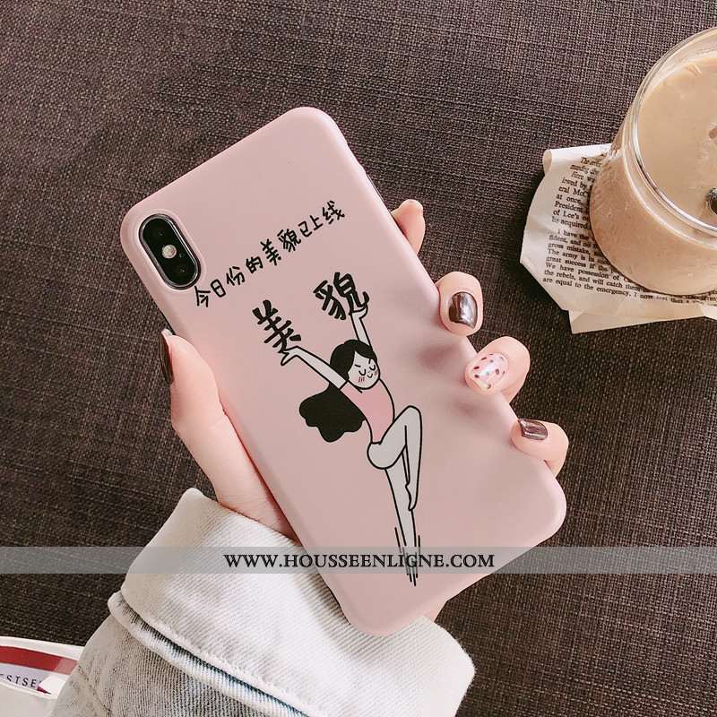 Coque iPhone X Tendance Silicone Créatif Drôle Net Rouge Personnalité Rose