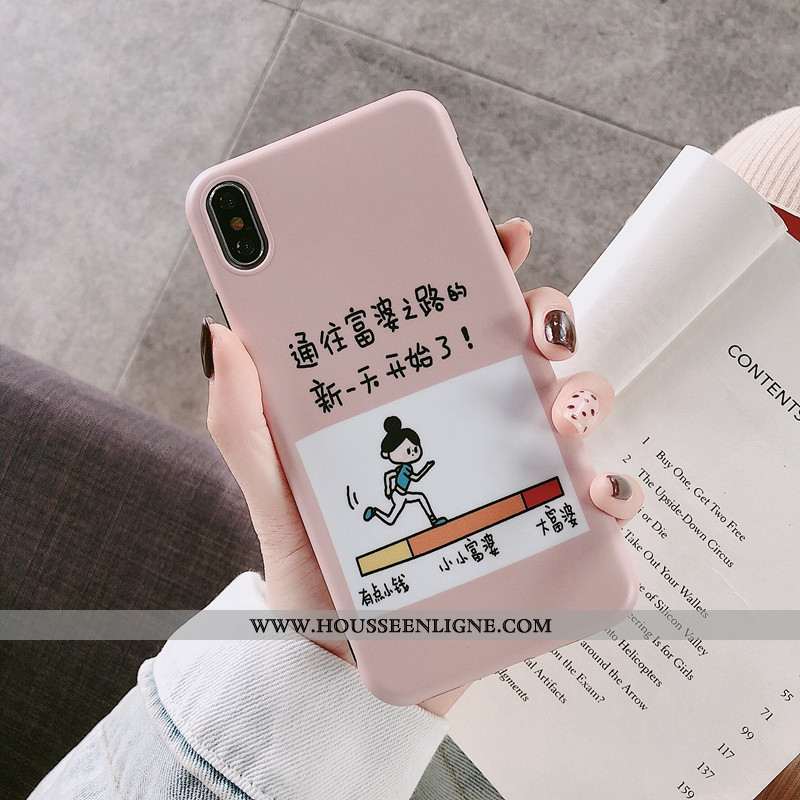 Coque iPhone X Tendance Silicone Créatif Drôle Net Rouge Personnalité Rose