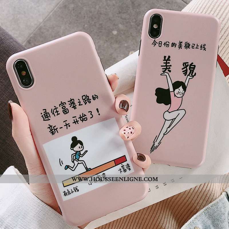 Coque iPhone X Tendance Silicone Créatif Drôle Net Rouge Personnalité Rose