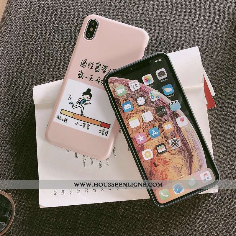 Coque iPhone X Tendance Silicone Créatif Drôle Net Rouge Personnalité Rose