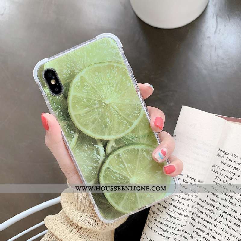 Coque iPhone X Tendance Silicone Créatif Vert Étui Personnalité Incassable Verte