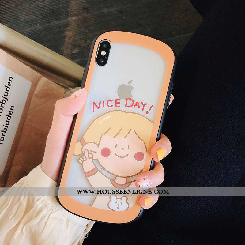 Coque iPhone X Transparent Dessin Animé Téléphone Portable Tout Compris Incassable Étui Verte