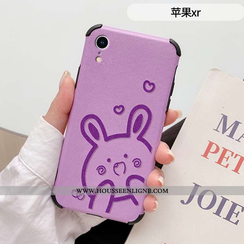 Coque iPhone Xr Créatif Gaufrage Fluide Doux Protection Incassable Modèle Fleurie Rouge