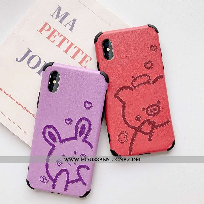 Coque iPhone Xr Créatif Gaufrage Fluide Doux Protection Incassable Modèle Fleurie Rouge
