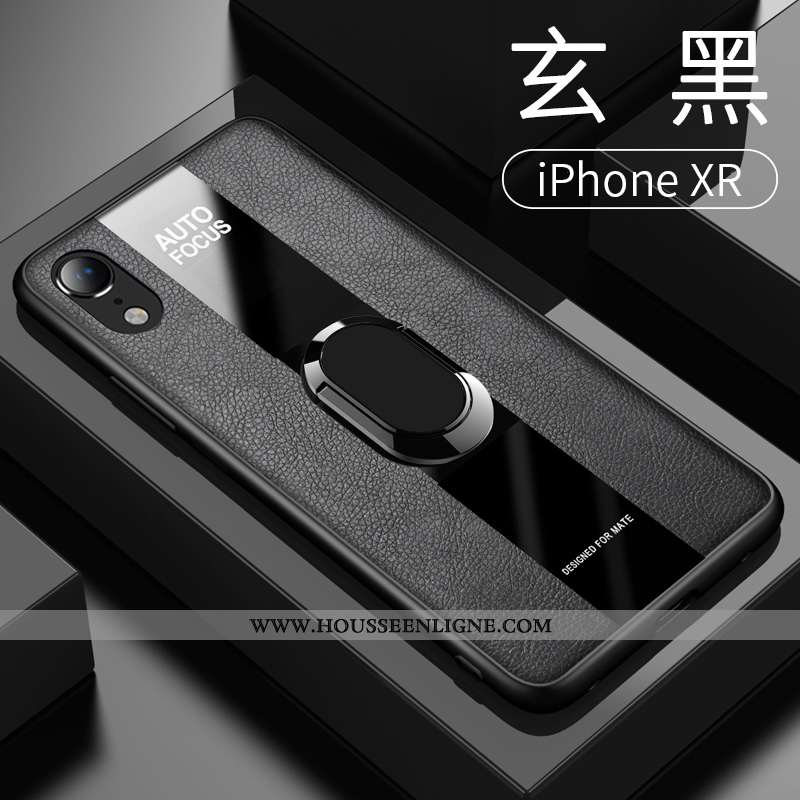 Coque iPhone Xr Légère Cuir Tendance Personnalité Incassable Étui Rouge