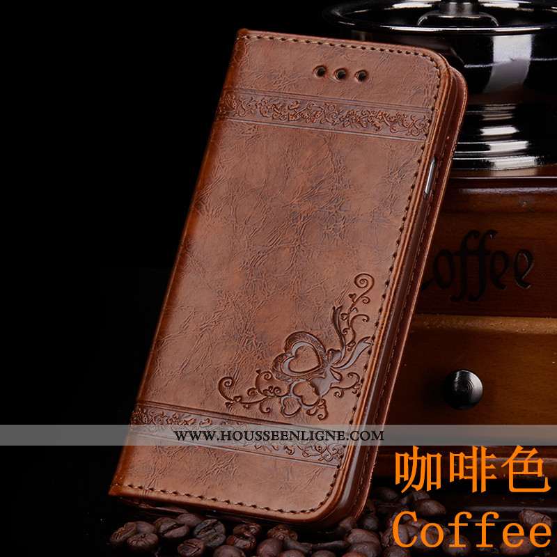Coque iPhone Xr Portefeuille Cuir Protection Tout Compris Carte Rouge Téléphone Portable